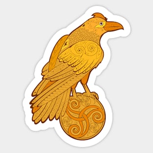 Magic gold crow Sticker